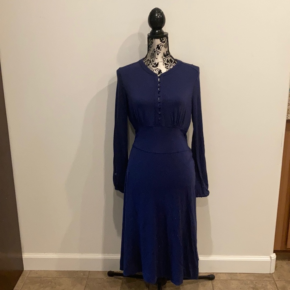 Dark blue long sleeved dress by Talbots Sz 8
